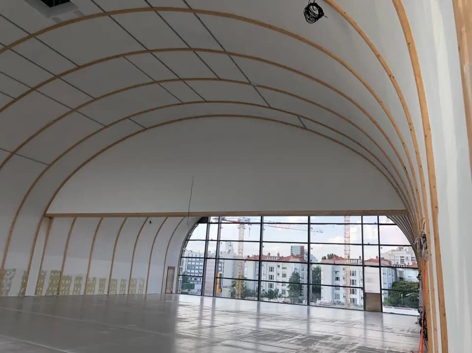 Plafond courbe en plaques de plâtre réalisé à Lyon